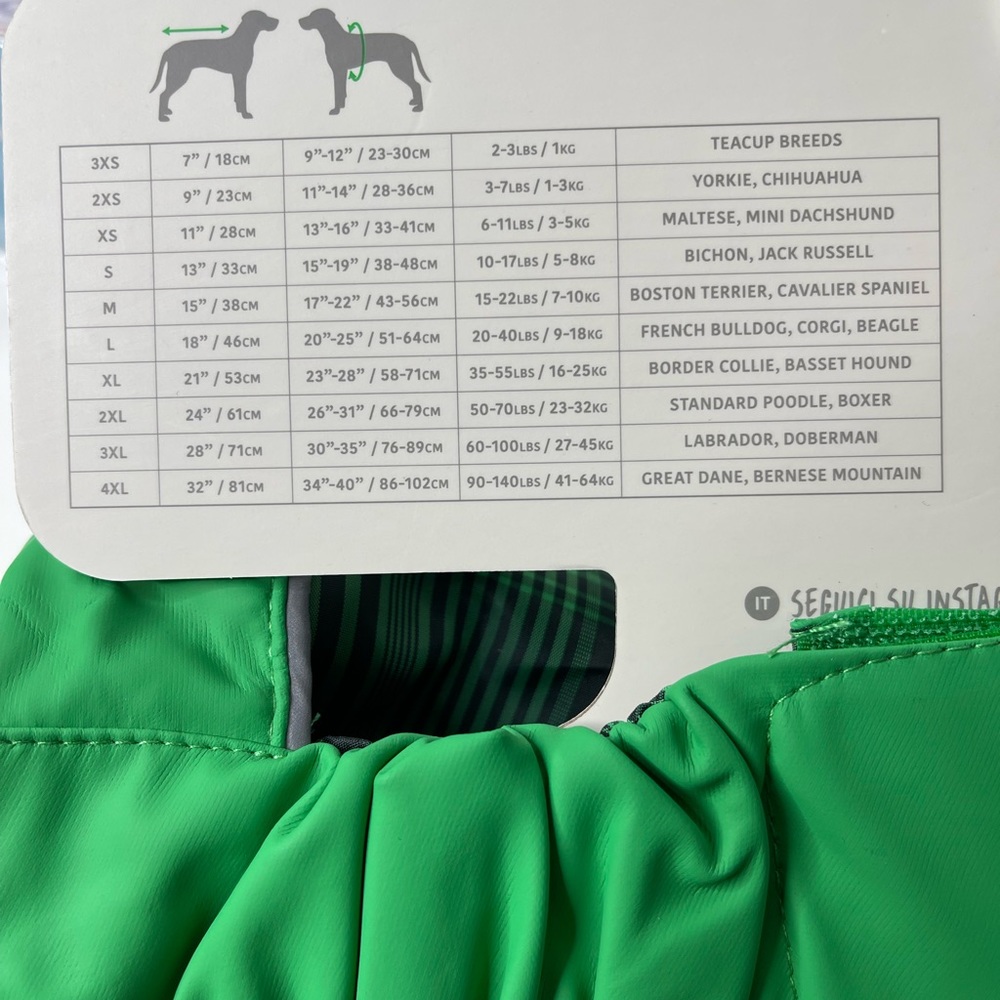 GF Pet Dog Raincoat Reversible Raincoat Green Plaid Size xL - Picture 8 of 9